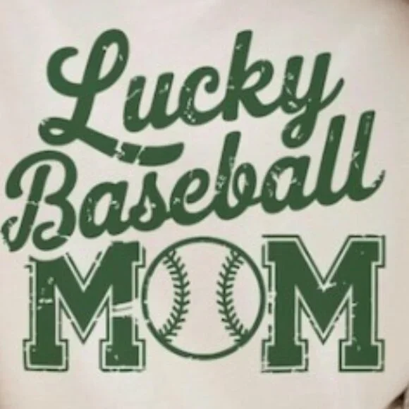 Lucky Baseball Mom T-Shirt, St. Patrick's Day Sports Tee - Picture 2 of 4
